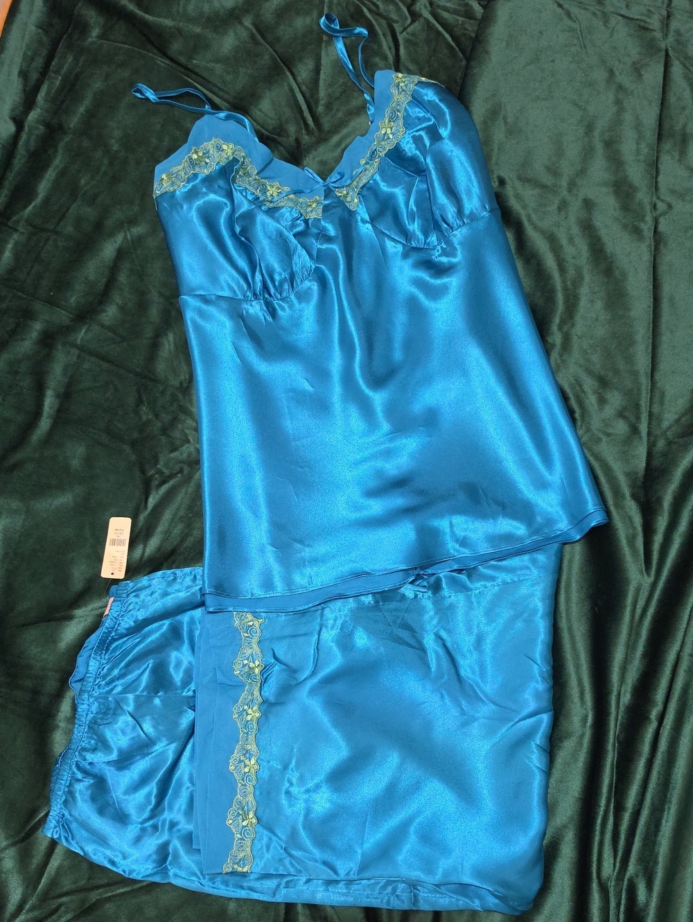 NWT Cacique Lane Bryant Blue Satin 2-Piece Pajama Pants Set - Size 22/24 Plus